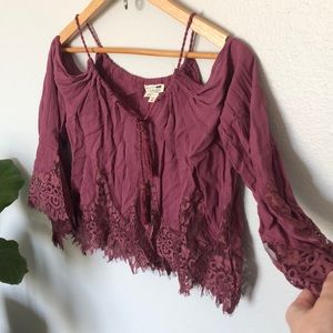 LAST CHANCE ❗️Pacsun lace crop top Mauve
